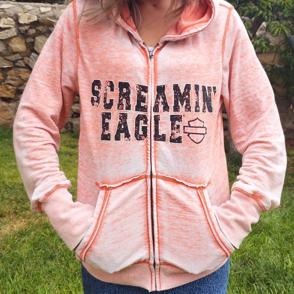 Pink harley Davidson zip up jacket